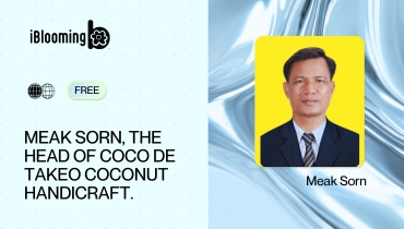 1. Meak Sorn, the head of Coco de Takeo Coconut Handicraft.