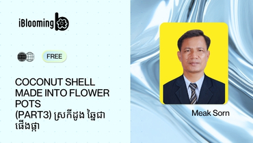 4. Coconut shell made into flower pots (Part3)✨️ស្រកីដូង ឆ្នៃជា ផើងផ្កា
